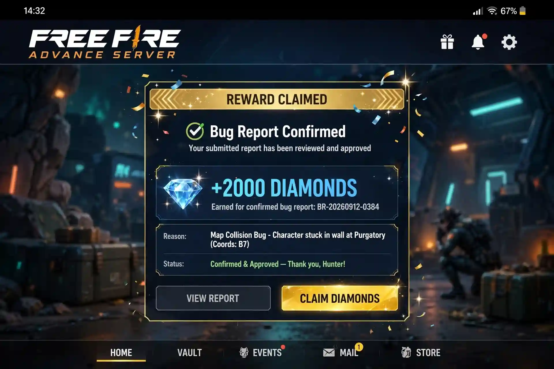 bug report reward